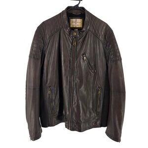 Wilson's Leather Vintage Cafe Racer USA Jacket Dark Brown Pockets Men's XL